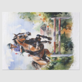 Jumping Eventing Horse Decoupage anzeigen Seidenpapier