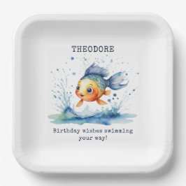 Jumping Fish Colorful Kindergeburtstag Party Custo Pappteller