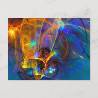 Jumping fish Sunset - farbenfrohe abstrakte Arsch Postkarte