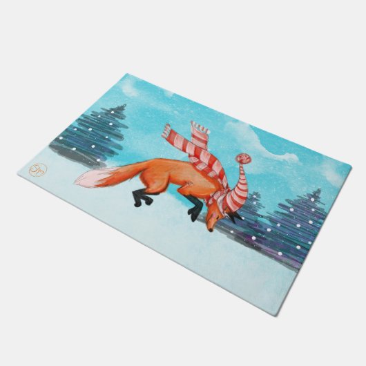 Jumping Fox Door Mat Fußmatte (Schrägansicht)