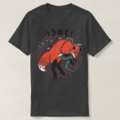 Jumping Fox mit Schlange und Edelsteinen T-Shirt (Design vorne)