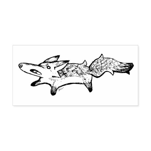 Jumping Fox Stamp Gummistempel (Prägung)