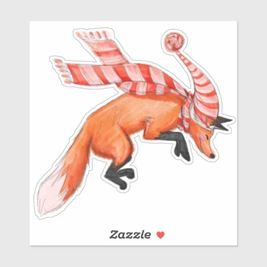 Jumping Fox Sticker (Blatt)