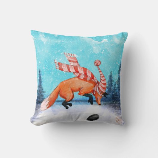 Jumping Fox Throw Kissen (Vorderseite)