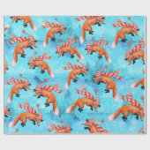 Jumping Fox Wrapping Paper Geschenkpapier (Flach)