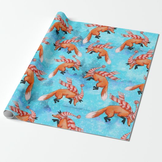 Jumping Fox Wrapping Paper Geschenkpapier (Ungerollt)