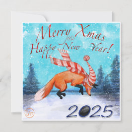 Jumping Fox Xmas Card Karte