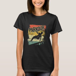 Jumping Freestyle Free Runner Traceur Retro Parkou T-Shirt