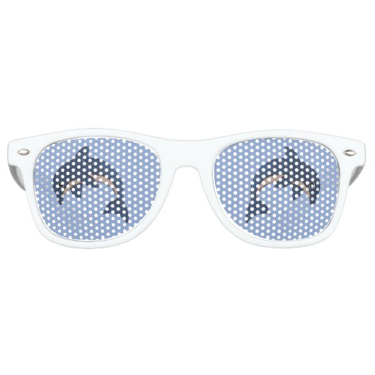 Jumping Fun Glittering blaue Delphin Glitzern Partybrille (Vorderseite)