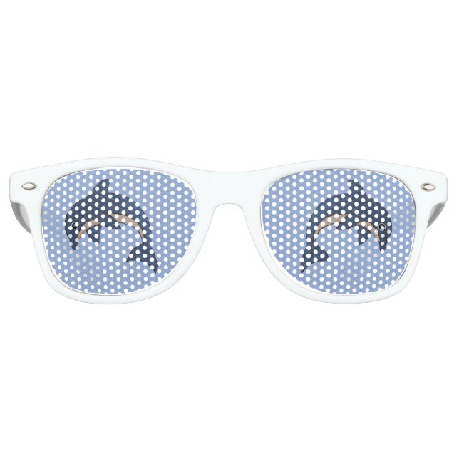 Jumping Fun Glittering blaue Delphin Glitzern Partybrille (Vorderseite)