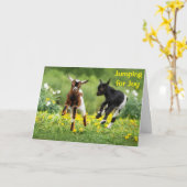 **JUMPING FÜR JOY AM 10. GEBURTSTAG** KARTE (Gelbe Blume)