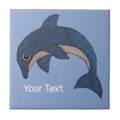 Jumping Glittery Dark Blue White Dolphin Swirl Aug Fliese (Vorderseite)