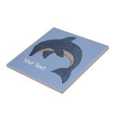 Jumping Glittery Dark Blue White Dolphin Swirl Aug Fliese (Seite)