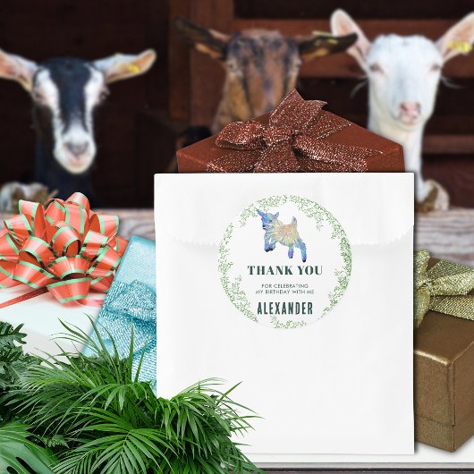 Jumping Goat Birthday Party Danke Quadratischer Aufkleber