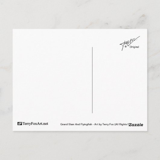 Jumping Grand Slam And Flyingfish Postkarte (Rückseite)