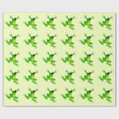 JUMPING GREEN FROG PATTERN GESCHENKPAPIER (Flach)