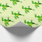 JUMPING GREEN FROG PATTERN GESCHENKPAPIER (Ecke)