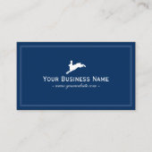Jumping Hare Rabbit Elegant Navy Blue Visitenkarte (Vorderseite)