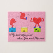 Jumping Heart in Liebe: Rose-farbig Puzzle (Horizontal)