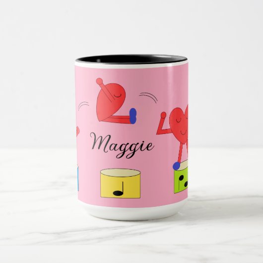 Jumping Heart in Liebe: Rose-farbig Tasse (Zentrum)