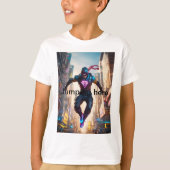 Jumping Held Design Tshirt (Vorderseite)