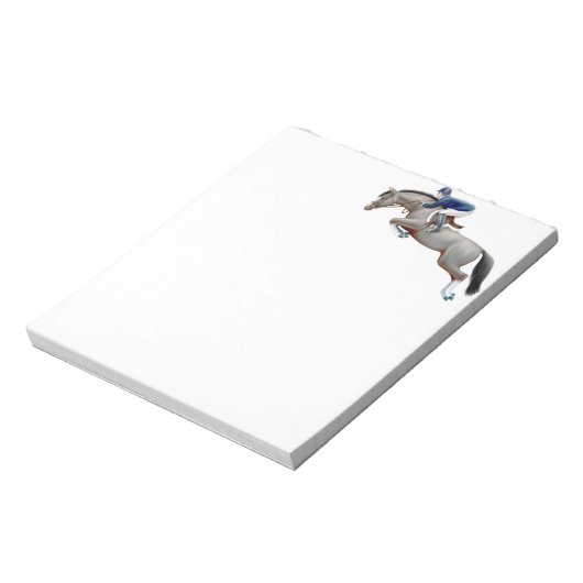 Jumping Horse Gray Note Pad anzeigen Notizblock (Rotiert)