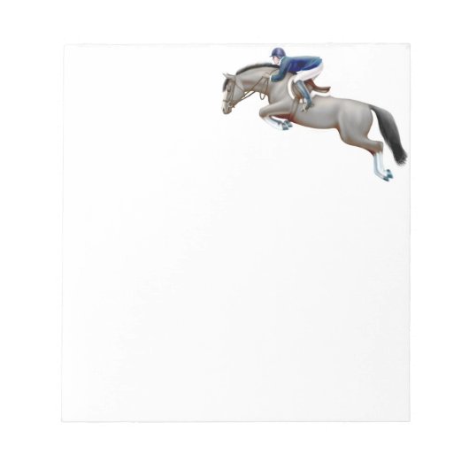 Jumping Horse Gray Note Pad anzeigen Notizblock (Vorderseite)
