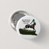 Jumping Horse Jockey in Green Button Button (Vorne & Hinten)