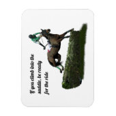 Jumping Horse Jockey in Green Flexible Magnet (Vertikal)