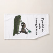 Jumping Horse Jockey in Green Hand Handtuch (Handtuch)