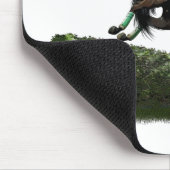 Jumping Horse Jockey in Green Mouse Pad Mousepad (Ecke)