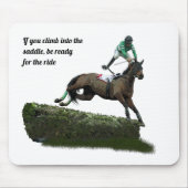 Jumping Horse Jockey in Green Mouse Pad Mousepad (Vorne)