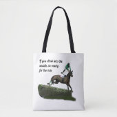 Jumping Horse Jockey in Green Tote Bag Tasche (Vorderseite)