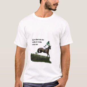 Jumping Horse Jockey in grünem T - Shirt