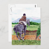 Jumping Horse Postcard Postkarte (Vorne/Hinten)