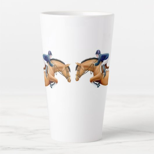 Jumping Horse Reitsport anzeigen Milchtasse (Vorderseite)