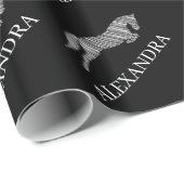 Jumping Horse | Scribble Horse | Horse Trainer Geschenkpapier (Rolleneckpunkt)