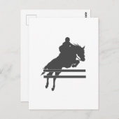 Jumping horse silhouette - Choose background color Postkarte (Vorne/Hinten)