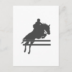 Jumping horse silhouette - Choose background color Postkarte