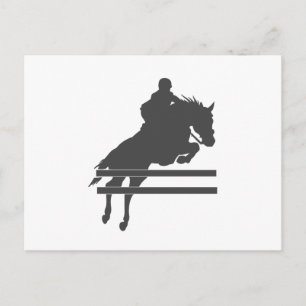 Jumping horse silhouette - Choose background color Postkarte
