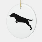 Jumping Hund Silhouette Keramik Ornament (Links)