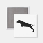 Jumping Hund Silhouette Magnet (Vorderseite/Rückseite)