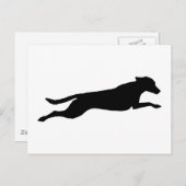 Jumping Hund Silhouette Postkarte (Vorne/Hinten)
