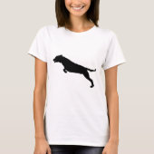 Jumping Hund Silhouette T-Shirt (Vorderseite)