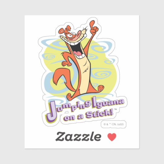 Jumping Igauna auf einem Stick!™ Aufkleber (Blatt)
