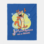 Jumping Igauna auf einem Stick!™ Fleecedecke (Vorderseite)