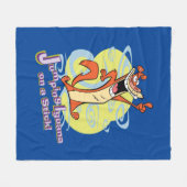 Jumping Igauna auf einem Stick!™ Fleecedecke (Vorderseite (Horizontal))