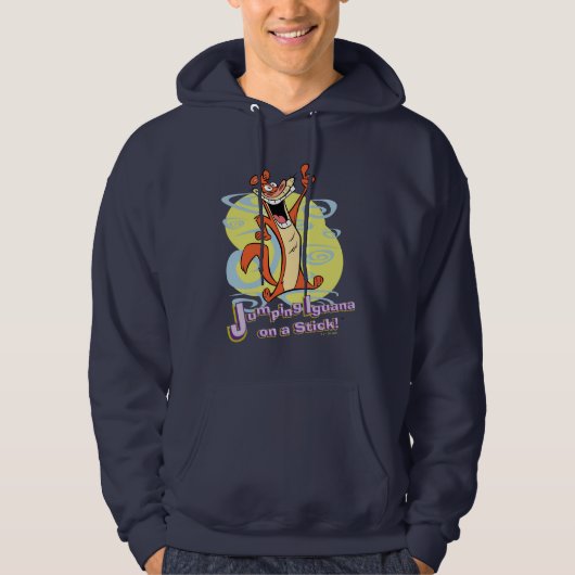 Jumping Igauna auf einem Stick!™ Hoodie (Vorderseite)