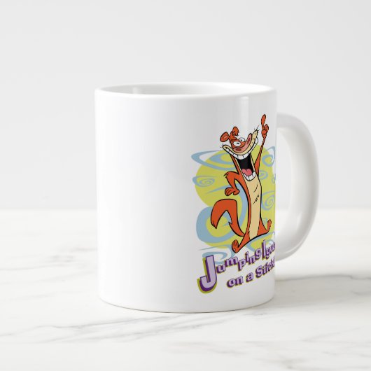 Jumping Igauna auf einem Stick!™ Jumbo-Tasse (Vorderseite Rechts)