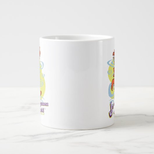 Jumping Igauna auf einem Stick!™ Jumbo-Tasse (Vorderseite)